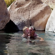 Marion and Alfred in one of the pools of the Banos de Puritama